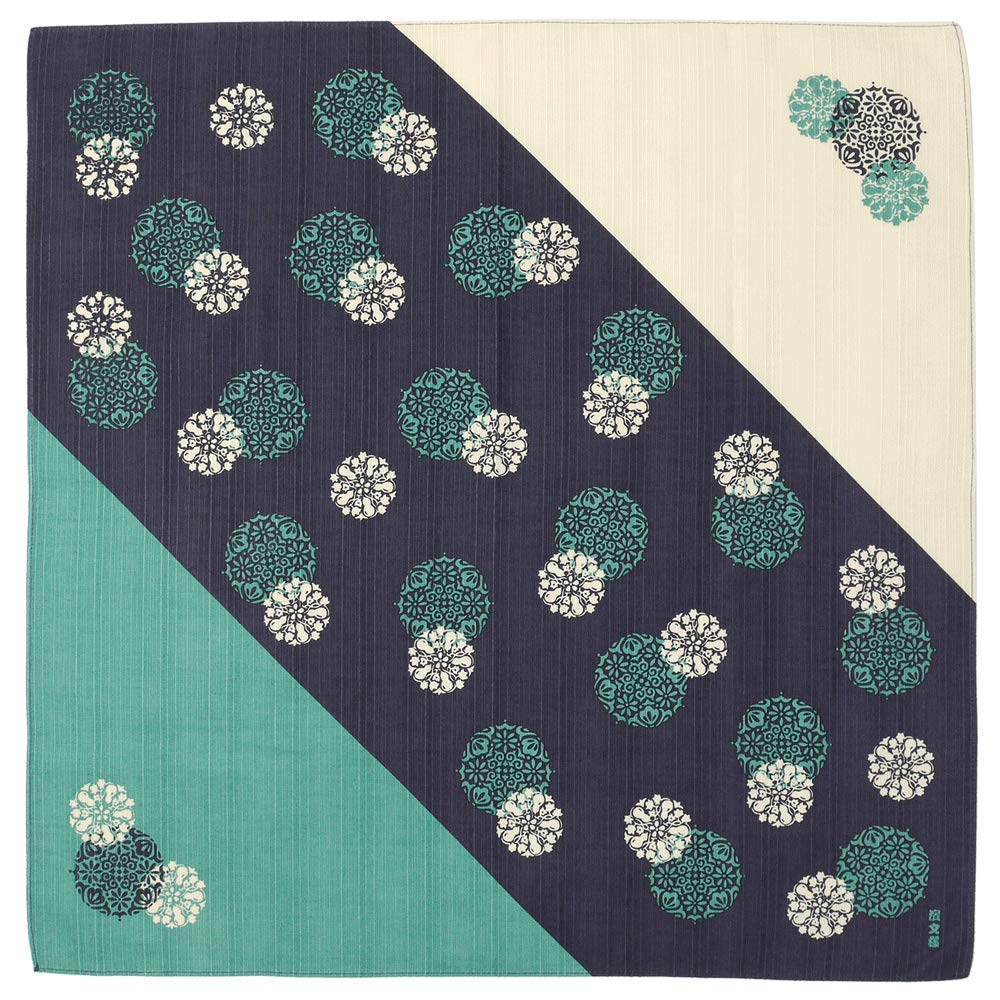 Hama Pattern Furoshiki 50Cm Yumehana Komon Navy Blue | Japanese Cloth - YOYO JAPAN