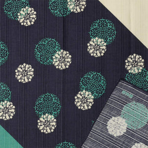 Hama Pattern Furoshiki 50Cm Yumehana Komon Navy Blue | Japanese Cloth - YOYO JAPAN