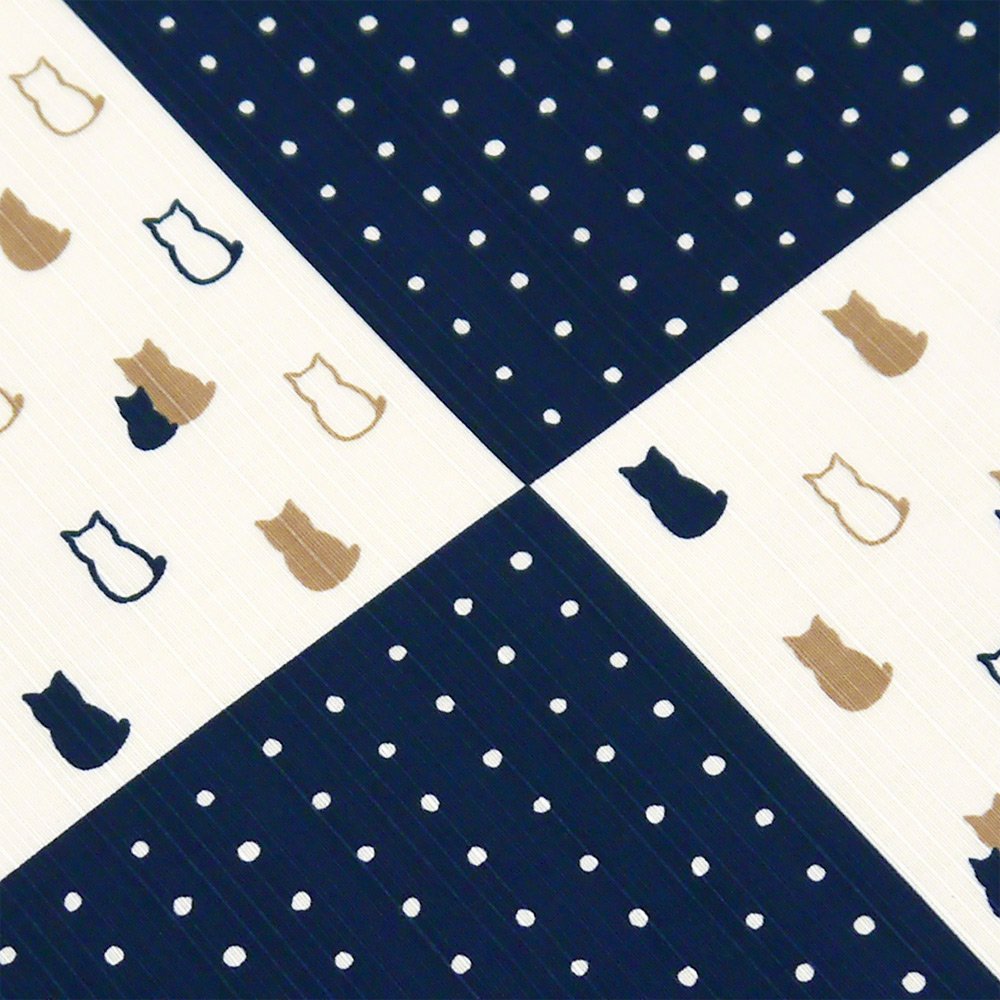 Hama Pattern Japanese Wrapping Cloth 50Cm Cat Navy Blue - YOYO JAPAN