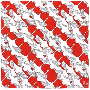 Hama Pattern Japanese Shukutsuru Red Small Wrapping Cloth 50Cm - YOYO JAPAN