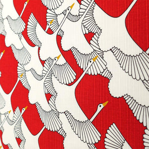 Hama Pattern Japanese Shukutsuru Red Small Wrapping Cloth 50Cm - YOYO JAPAN