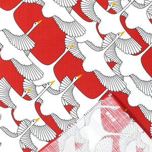 Hama Pattern Japanese Shukutsuru Red Small Wrapping Cloth 50Cm - YOYO JAPAN