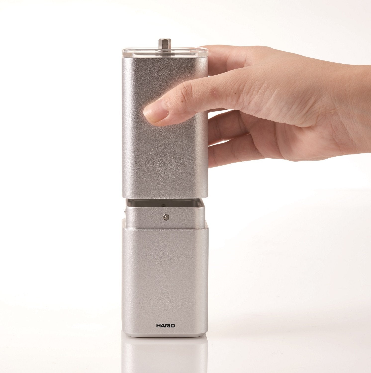 Hario Aluminum Alloy Coffee Mill Prism Silver Msa-2-Sv | Made In Japan - YOYO JAPAN