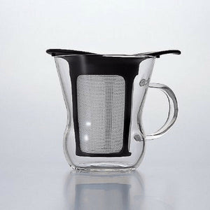 Hario Heat Resistant Glass Mug With Infuser 200Ml Black - YOYO JAPAN