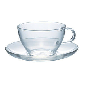 Hario Heat Resistant Glass Teacup & Saucer 230Ml - YOYO JAPAN