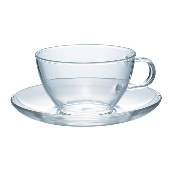 Hario Heat Resistant Glass Teacup & Saucer 230Ml - YOYO JAPAN