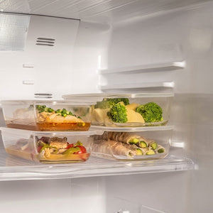 Hario Japan Buono Kitchen Kstl-90-Tw Glass Storage Containers (6-Pack) 900Ml Heat-Resistant Square Clear - YOYO JAPAN