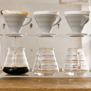 Hario V60 Handcrafted Pour Over Coffee Dripper With Coffee Scoop (Arita Porcelain) VDC-01W (1-2 Cups) - YOYO JAPAN