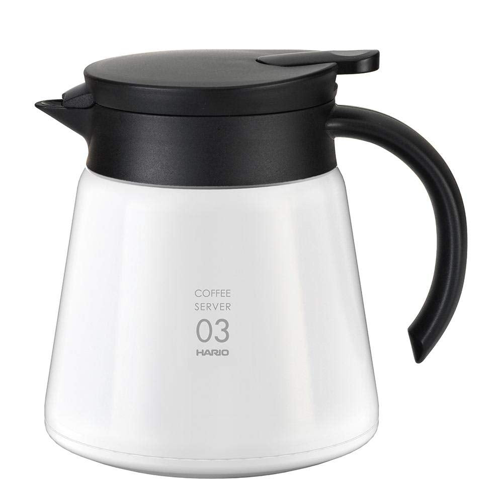 Hario V60 Thermal Stainless Steel Server 800 Vhs-80W 750Ml White - Made In Japan - YOYO JAPAN