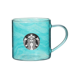 Heat resistant glass mug ocean wave 355ml - Japanese Starbucks - YOYO JAPAN