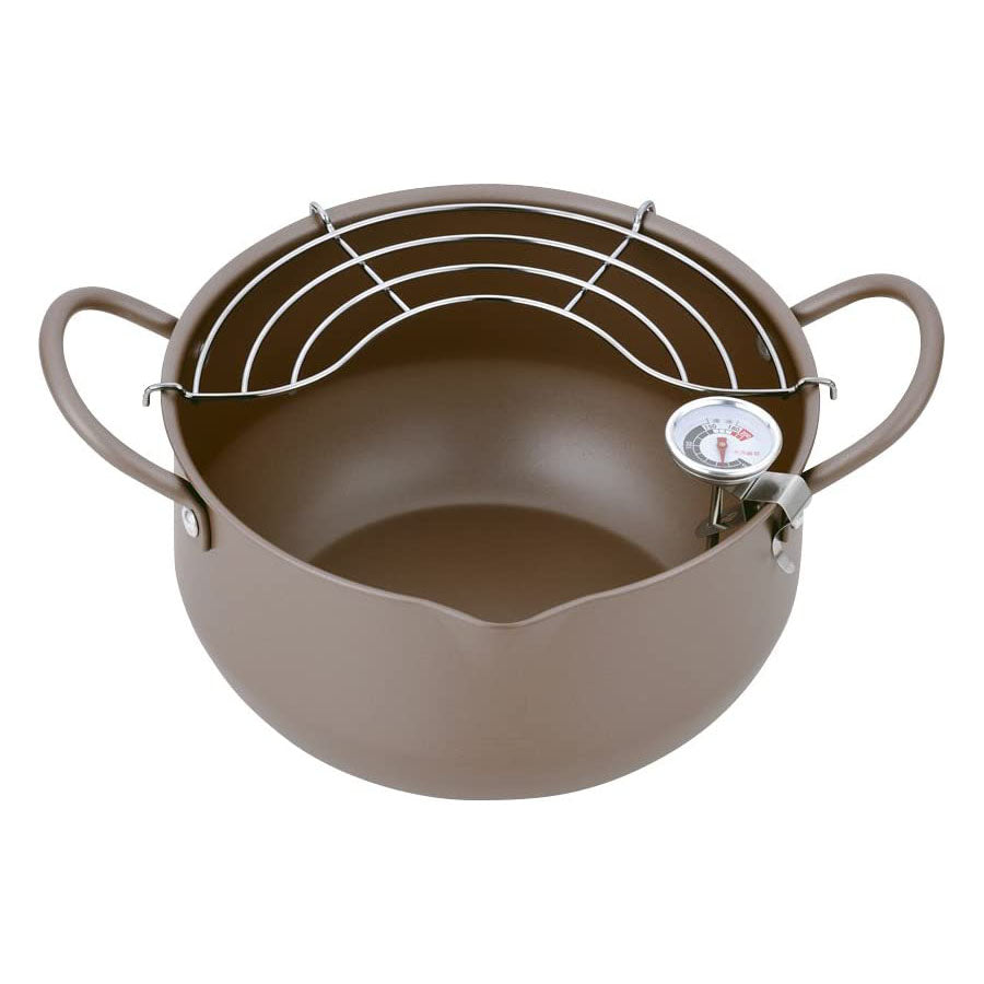 Hirosho Kiwami Induction Iron Tempura Pan With Thermometer 20cm - YOYO JAPAN