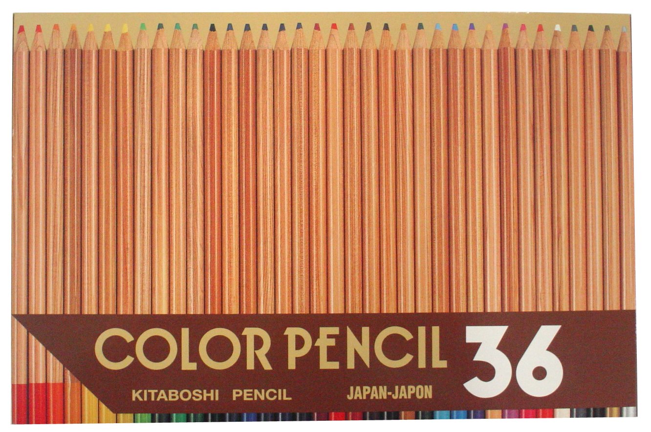 North Star Pencil Japan Hokuboshi 11203 Colored Pencils 36 Colors Wood Grain Paper Box - YOYO JAPAN