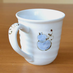 Arita Ware Hanaroku Gourd Blue Hyakuju Noshi Mug For 100-Year Celebration - Wooden Box & Message Card Included - Japan - YOYO JAPAN