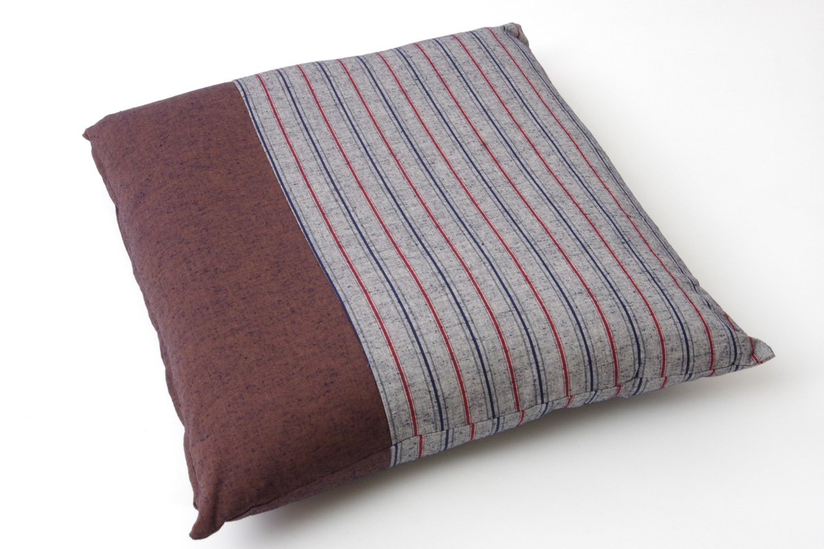 Ikehiko 3312150 Zabuton Meisen Size 100% Cotton Japan Chikugo Brown 55X59Cm Set Of 2 - YOYO JAPAN