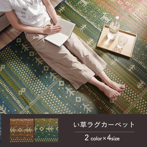 Ikehiko Corporation Japan Igusa Rug Mat Gabe Fx Sara Antibacterial Deodorant Brown 60X180Cm #8482059 - YOYO JAPAN