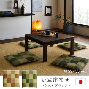 Ikehiko Rush Zabuton Block 2Pc Set 55X55Cm Brown Made In Japan #3128010 By Ikehiko Corp - YOYO JAPAN