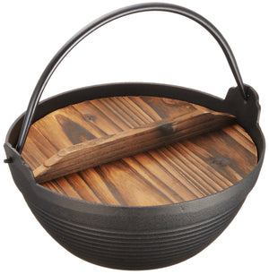 Ikenaga Iron Works Tekko Iron Pot 21Cm For 2-3 People W/ Wooden Lid From Japan - YOYO JAPAN