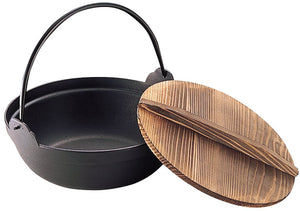 Ikenaga Iron Works Iron Pot 27Cm Wooden Lid For 3-4 People Japan Gourmet Hokka - YOYO JAPAN