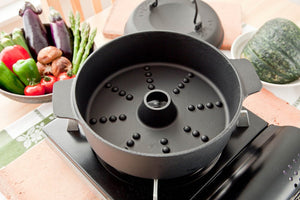 Ikenaga Iron Works 22Cm Japanese Stone Pot Sweet Potato Roaster Imojiro - YOYO JAPAN