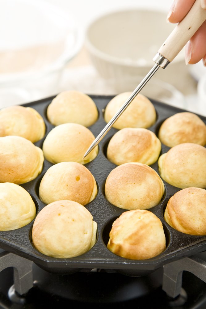 Ikenaga Iron Works Takoyaki Maker 14 Holes Ih/Gas Compatible Japan Wooden Pattern - YOYO JAPAN