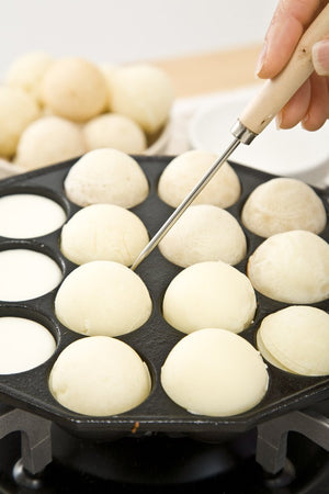 Ikenaga Iron Works Takoyaki Maker 14 Holes Ih/Gas Compatible Japan Wooden Pattern - YOYO JAPAN