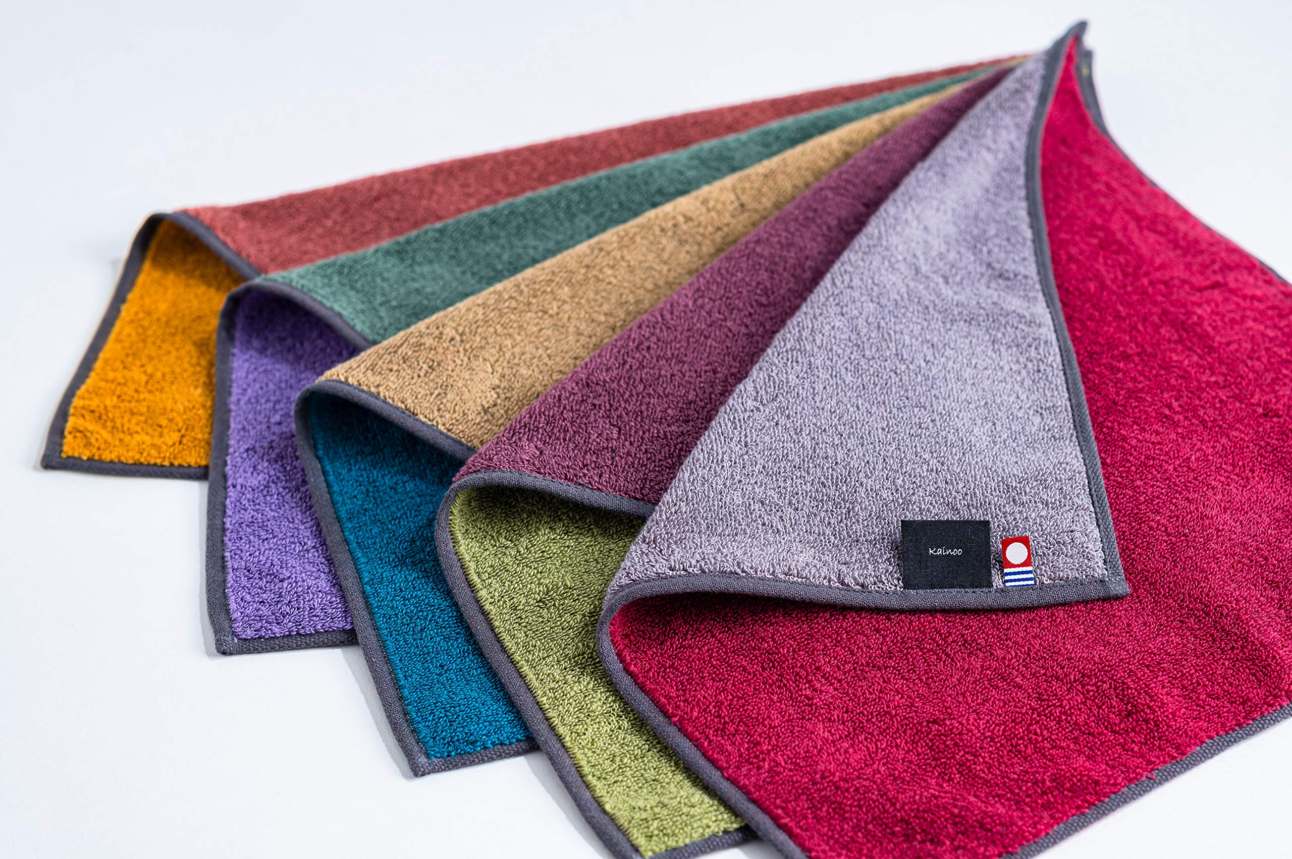 Imabari Hand Towel 5-Color Set 34X35Cm Japan | Reversible Quality Plain Towel For Kitchen Yoga Gym Bathing Spa - YOYO JAPAN