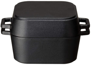 Ishigaki Industry Japan Iron Casting 18.5X14.5X10Cm 980Ml Capacity With Lid - YOYO JAPAN