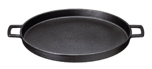 Ishigaki Iron Plate Black 40.5X33X3Cm Round 32Cm Compatible Yakisoba Okonomiyaki Yakiniku Japan - YOYO JAPAN