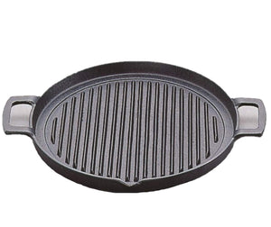 Iwachu Grill Pan Round 25Cm Japanese Nambu Ironware | Ih Compatible | Black Baked - YOYO JAPAN
