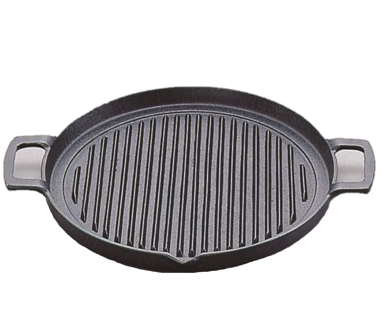 Iwachu Grill Pan Round 25Cm Japanese Nambu Ironware | Ih Compatible | Black Baked - YOYO JAPAN