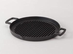 Iwachu Grill Pan Round 25Cm Japanese Nambu Ironware | Ih Compatible | Black Baked - YOYO JAPAN