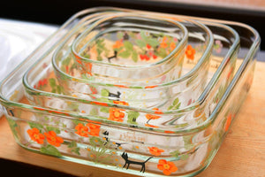 Iwaki Japan B3247-Snb1 Heat Resistant Glass Storage Container Shinjikato Colorful Herbs Square M 800Ml Pack - YOYO JAPAN