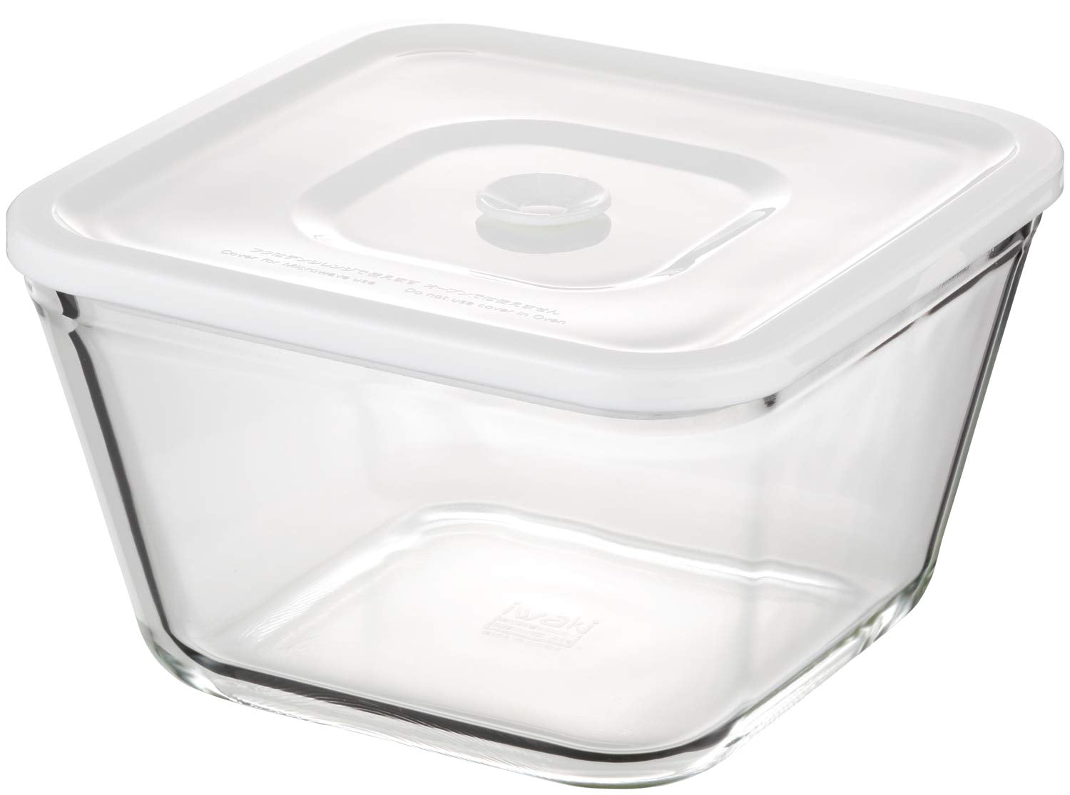 Iwaki Japan Heat Resistant Glass Airtight Container White 1.5L 19X19X11Cm - YOYO JAPAN