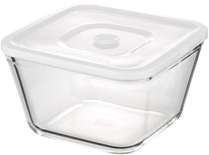 Iwaki Japan Heat Resistant Glass Airtight Container White 1.5L 19X19X11Cm - YOYO JAPAN