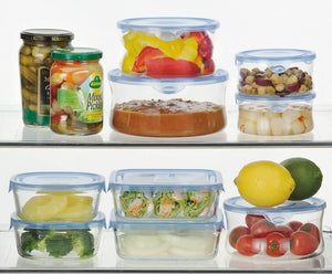 Iwaki Heat Resistant Glass Storage Containers Aqua Blue Round M 840Ml 4 Pack Japan Kbt7402Bln - YOYO JAPAN