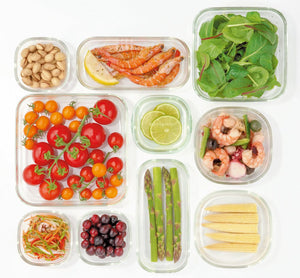 Iwaki Heat Resistant Glass Storage Containers Aqua Blue Round M 840Ml 4 Pack Japan Kbt7402Bln - YOYO JAPAN