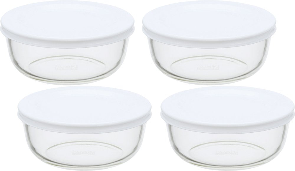 Iwaki Kbc4140-W1 Japan Heat Resistant Glass Rice Bowl Set 400Ml X 4 - White - YOYO JAPAN