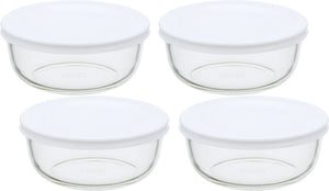 Iwaki Kbc4140-W1 Japan Heat Resistant Glass Rice Bowl Set 400Ml X 4 - White - YOYO JAPAN