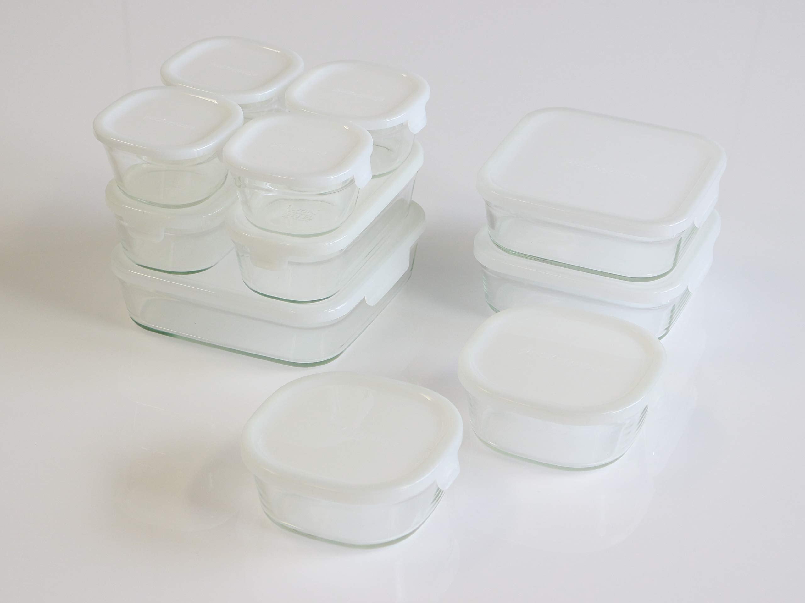 Iwaki Japan Ps-Prn-11W Heat Resistant Glass Storage Container 11Pc Set 200Ml-1200Ml - YOYO JAPAN