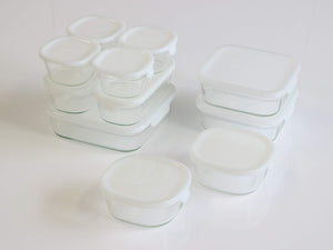 Iwaki Japan Ps-Prn-11W Heat Resistant Glass Storage Container 11Pc Set 200Ml-1200Ml - YOYO JAPAN