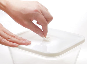 Iwaki Japan Psc-Mp-3W1 Heat Resistant Glass Airtight Container White Square 3Pcs Set - YOYO JAPAN