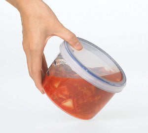 Iwasaki Industry 500L Antibacterial Round Storage Container Set Of 5 - Japan Screw Top Keeper Deep Clear Lsx312 - YOYO JAPAN