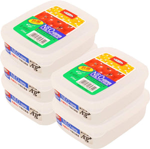 Iwasaki Industry Japan Neo Keeper S Clear 370Ml Microwave Safe Food Storage Container Set Of 5 - YOYO JAPAN