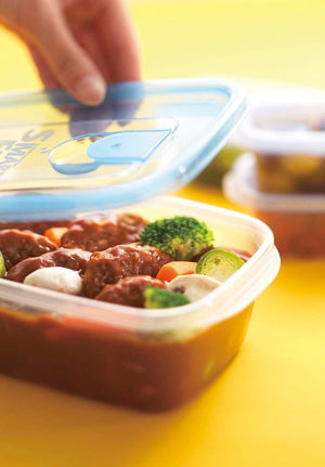 Iwasaki Industry Japan Microwave Storage Container Antibacterial Smart Flap Square 610Ml 3Pcs Baa-041 - YOYO JAPAN