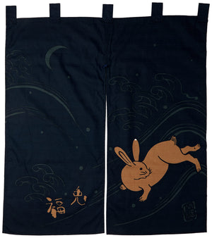 Maeda Dyeing Japan Kaiuntei Engi Noren Lucky Rabbit 069596 - YOYO JAPAN