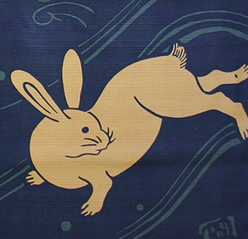 Maeda Dyeing Japan Kaiuntei Engi Noren Lucky Rabbit 069596 - YOYO JAPAN