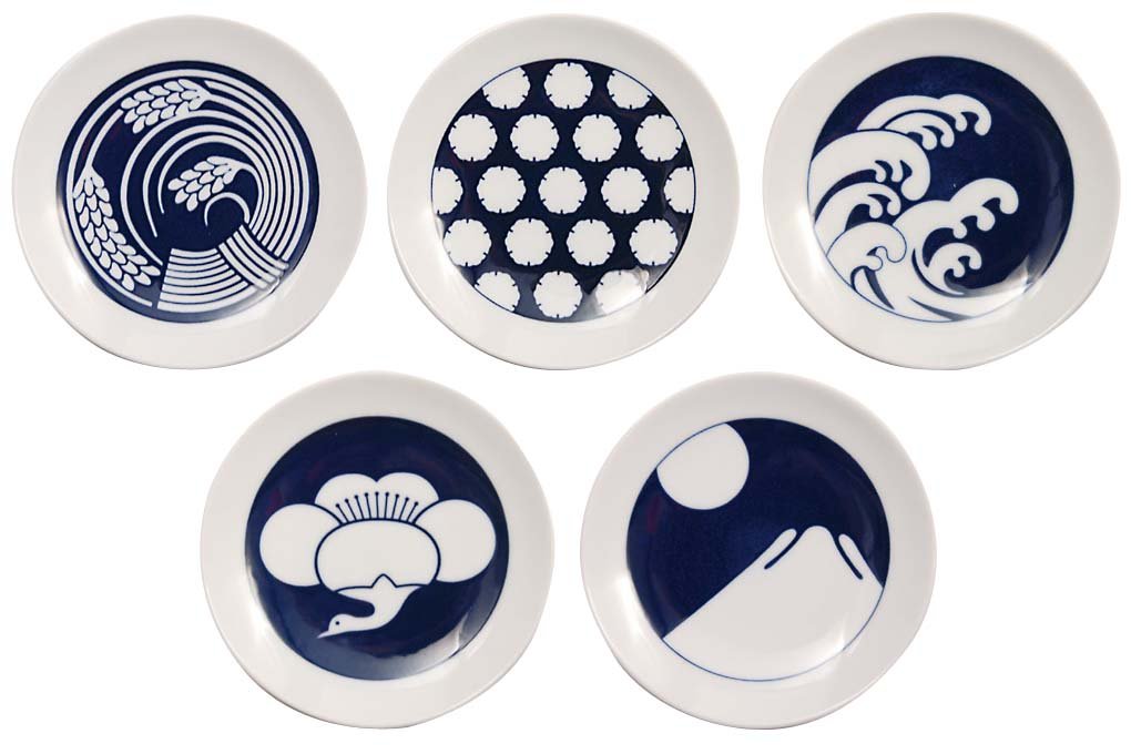 Kihara Komon Mamezara 5Pc Japan Seasonal Pattern Mame9766-70 - YOYO JAPAN