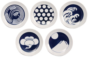 Kihara Komon Mamezara 5Pc Japan Seasonal Pattern Mame9766-70 - YOYO JAPAN