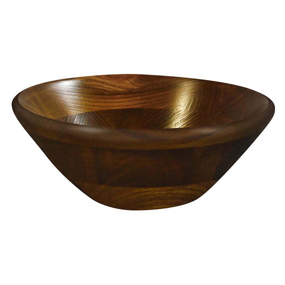 Kijihiki Zelkova Salad Bowl With Round Edge 25.5cm - YOYO JAPAN