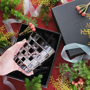 Kimoto Glassware Tokyo Kuroco Edo Kiriko Double Old Fashioned Glass Japan - YOYO JAPAN